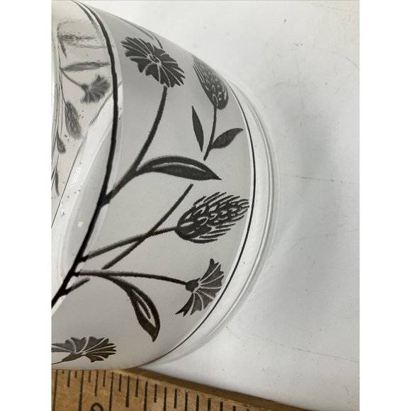 4 Libbey Silver Wheat Snack Fruit Bowls Set Vintage 3 1/2" Leaf Frosted Glass EU - Picture 6 of 8